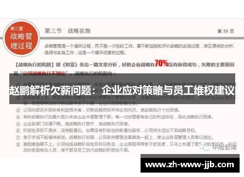 赵鹏解析欠薪问题：企业应对策略与员工维权建议